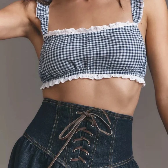 Pilcro Dark Blue A-Line Denim Skirt - Picture 2 of 7